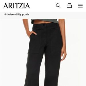 Aritzia WILFRED FREE high rise utility pant. BLACK.